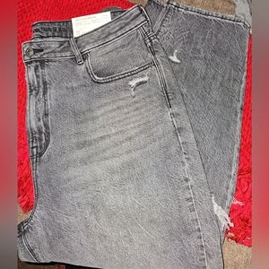 American Eagle distressed mom jeans